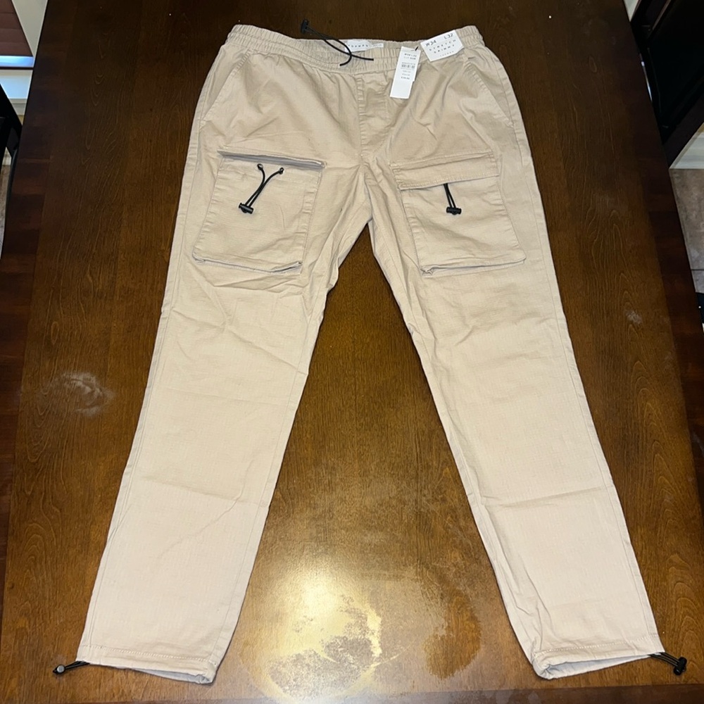 Men's Cargo Pants - Beige Utility Style